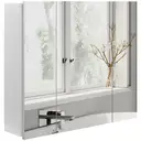 kleankin Bathroom Medicine Cabinet with Mirror, Wall Mounted Bathroom Mirror Cabinet with 3 Doors, Adjustable Shelves, White image 0