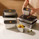 Maxcook 4pcs 316L Stainless Steel Food Container with Lids， Metal Food Container Bento Box， Snack Container set with Lid，Dishwasher & Freezer Safe  Rectangular 1600ml*4pcs MCFT9526, New Year Sale , Top gift picks image 2