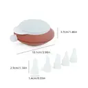 Reusable Silicone Piping Bag With 6 Nozzle Tips Baking Decorating Tool Brown               image 4