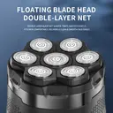 Komingdon [Electric Bald Clipper] Cordless 6D Men's Electric Bald Head Clipper with LED Display - 6 Floating Blades, Rechargeable, Perfect for Short Hair & Travel A black image 2