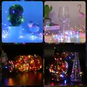 VIVREAL Guirlande lumineuse en fil de cuivre pour l’extérieur, Lot de 2, 26 pieds (7,6 m), 80 LED colorées, 8 modes d’éclairage, étanches, Modèle IL-CSL-BB01, Vente Nouvel An, Idées cadeaux image 3