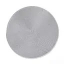 PP Single-Color Placemat Light Gray，Set of 6 Round Braided Placemats Table Mats for Dining Tables Washable Non-Slip Place Mats 15 inch for Home Decoration image 5