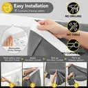 Deconovo Blackout Plain Fabric Hook & Loop Door Curtain, 1 Pc 66 x 175 Light Gray image 2