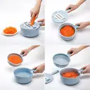  3-in-1 Vegetable Slicer Mandoline Adjustable Thickness Kitchen Gadget Blue                 image 4