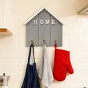 ALPHYNIX Porte-clés mural en forme de maison avec 3 crochets en métal - Gris image 1