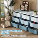 HOMCOM 9 Drawers Plastic Storage Units, 3 Tier Kids Storage Units, Children Toy Chest for Nursery, Playroom, Bedroom, Blue image 8