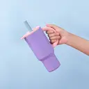 JORDAN&JUDY Subor Double-Walled Steel Straw Cup (Car-Mounted Large-Capacity Water Bottle, Insulated Cup, High-Quality Ice Cup), Purple (920ml) image 8