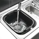 Addis Rectangular Washing Up Bowl with Handles - Black image 2