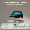 RAF Fer vapeur sans fil R.1210B - Bleu, puissance 2000 W, capacité 320 ml, débit de vapeur 15 à 25 g/min, semelle en céramique, fonction autonettoyante, portable pour le voyage et la maison image 6