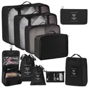 10 Pcs Deluxe Travel Packing Cubes Set, Max Capacity Luggage Organizer System, Black, Premium Durable Quality image 4