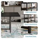 Table à manger rectangulaire style industriel 160×90×76 cm Étagère de rangement multifonction Table pour 4-6 personnes Pour salon/cuisine/salle à manger image 6