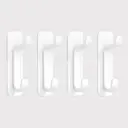 JORDAN&JUDY No-Drill Strong Adhesive Hooks, 4-Pack, Stainless Steel, Damage-Free, Over-Door Storage, White image 0