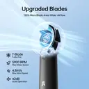 JISULIFE Ventilateur portable à main Life 5, batterie 6000 mAh [jusqu’à 18 h d’autonomie], ventilateur mini portable, rechargeable via USB, 5 vitesses, noir image 3