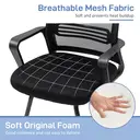 HOMCOM Ergonomic Desk Chair No Wheels, Padded Meeting Office Chair with Sled Base for Home Conference Room, Bedroom, Waiting, Reception, Black image 4