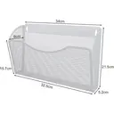 Senhoglb Porte-documents mural 1 compartiment en maille métallique, format paysage A4 - Blanc image 1