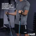 Capelli Sport 3 in 1 Resistance Band -  - Latex 120cm easy-adjust clips to add or remove bands for desired resistance levels，Foam handles，Ideal for arm curls image 3