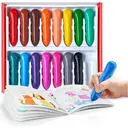 JoyCat 16-Color Jumbo Crayon Set for Toddlers 3-6 Years, Easy-Grip Triangular Crayons, Unbreakable, Non-Toxic & Washable, Includes Coloring Activity Paper, Ideal Art Supplies for Kids image 0