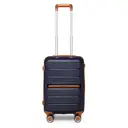 24" Medium Check-in Suitcase Lightweight PP Hard Shell Luggage with 4 Spinner Wheels & Built-in TSA Lock – Durable Travel Suitcase (Navy, 66 cm, 60 L) image 0