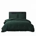 Meeallhome  Comforter Set  Vintage Ruffle Bed Set 260*220cm/60*80cm*2  dark green image 7