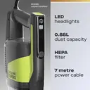 DAEWOO Cyclone Turbo Corded 3-in-1 Handheld Vacuum Cleaner – Lightweight, High Suction, 6m Cord – Green/Grey image 1