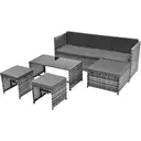 Lounge set, garden furniture set, ratten sofa, seating group, patio furniture, grey image 4