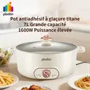 Plodon Marmite électrique 1600 W 7 L, grande capacité, multifonction, tout-en-un, cuve antiadhésive, mijoteuse, pour sauter et mijoter image 0