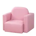 HOMCOM Kids Armchair Toddler Sofa Children's Chair, 2 in 1 Kids Table Chair Set with Wooden Frame, for 3 Years Old Boys Pink image 0