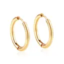 16mm Gold Plated Hoop Earrings – 2.5mm Thick Stainless Steel Tube Hoops, Polished Minimalist Jewelry image 3