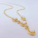 18-Inch Women's 18K Gold Plated Station Necklace with Oval Charms image 3