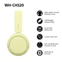 Sony WH-CH520 Wireless On-Ear Headphones (Yellow) image 2