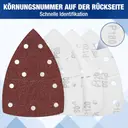 WORKPRO Pack of 100 Sandpaper Triangle Sanders, Velcro Sanding Sheets Delta 105 x 152 mm Set for Multi Sanders, Triangle Sanders, Grit 40, 80, 120, 180 for Sanding, Polishing, Paint Removal of Wood image 3