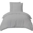 LeBonsoir Parure de lit brossée avec 1 housse de couette 155 x 220 cm et 2 taies d’oreiller 80 x 80 cm, avec fermeture éclair - Gris clair image 2