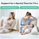 Welskin V-Shaped Maternity Pillow, Soft Air-Layer Fabric, High-Resilience PP Cotton Filling, 19.7×19.7×5.9 in – Model XT-01 image 2