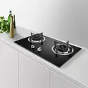 CDA HVG721BL 70cm Five Burner Gas on Glass Hob, Black image 1