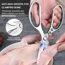 SHIBAZIZUO Ciseaux de cuisine polyvalents entièrement en acier, à manche unique, en acier inoxydable, usage domestique image 8