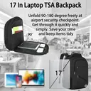 Travel Laptop Backpack， 17 Inch Business Large Backpack Bag With USB Charging Port， Water Resistant Work Rucksack Anti Theft Lightweight for College High School Men Women Casual Daypack， Black， New Year Sale ， Top gift picks image 2