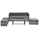 Lounge set, garden furniture set, ratten sofa, seating group, patio furniture, grey image 0