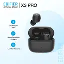 Edifier X3 Pro, Écouteurs sans fil Bluetooth V5.4, Réduction de bruit active, 22 h d'autonomie, Haut-parleur dynamique 8 mm, Texture cuir, Connexion multipoint, Noir image 1