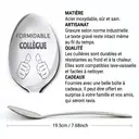 Alphynix Collection de 2 cuillères d'appréciation française, couverts à thème "Collègue Exceptionnel" avec citation "Difficile à trouver, difficile à quitter, impossible à oublier", inclus pochette cadeau,Le cadeau de la saint-valentin, cadeau d’anniversaire image 5