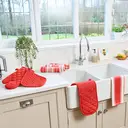 Dexam Double Oven Gloves Love Colour 100% Cotton Scarlet Red image 8