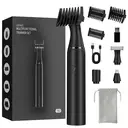 Kit de toilettage portable 3-en-1 – Tondeuse électrique pour poils du corps, rasoir et coupe-ongles à nez avec 3 têtes interchangeables et 3 peignes-guide, lames tranchantes et sûres, étanchéité IPX7, autonomie de 120 min, verrouillage de voyage, compact et léger pour les hommes en déplacement – Idéal pour les voyages, le bureau et à la maison, excellente idée de cadeau. TR2 image 1