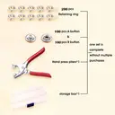 100pcs  Metal Prong Ring Snap Fasteners  silver Press Studs Stainless Steel Plier DIY Clothes Tools，Free button storage box image 3