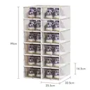 Vilscijon Lot de 12 grandes boîtes de rangement magnétiques pour chaussures en plastique transparent avec porte à fermeture automatique - Blanc image 4