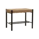 Interiors by Premier Stool Bandar Beech Wood & Hemp Rope Black/Natural image 2
