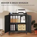 HOMCOM Armoire de bureau à 2 niveaux, meuble de rangement bureau métallique avec 2 portes verrouillables, armoire à dossiers pour domicile, garage, 80 x 35 x 91 cm, noir image 5