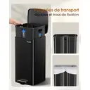 Lovewind Poubelle de cuisine avec couvercle, 8 gallons/30 L poubelle à pédale pour cuisine chambre bureau à domicile, Poubelle de 30 litres bac à déchets en acier inoxydable brossé avec couvercle à fermeture douce, noir image 5