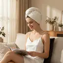 YIJINCHAN hair towel turban（White） image 3