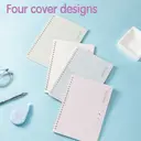 Deli Clear Tone Series Lot de 4 carnets à spirale A5, papier ligné 70g/m² - 80 feuilles/160 pages image 2