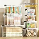 Thick Clear Plastic Storage Box 4 Pack 51x39x27cm image 2