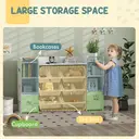 AIYAPLAY Kids Bookshelf and Toy Storage Organiser with 8 Removable Storage Bins, Toy Organisers with Bookshelf for Playroom, Kids Room, Nursery, White image 3